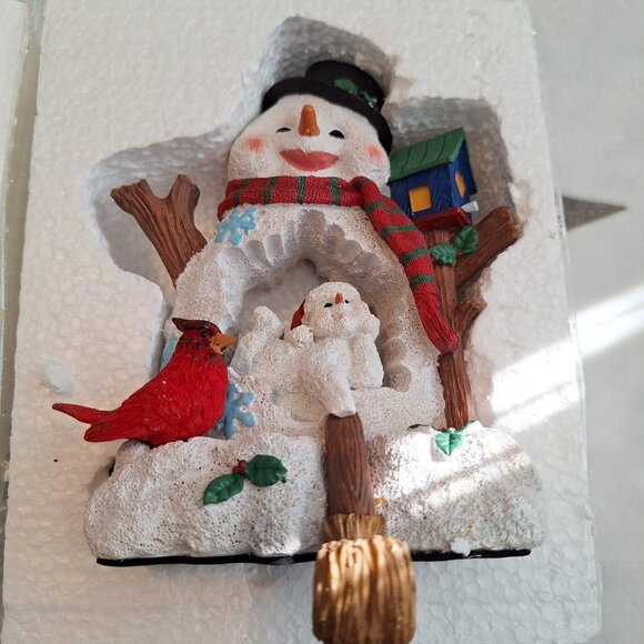 Snowman Stocking Holder By Seasonal Specialties Heavy Resin Country Christmas - Picture 5 of 8